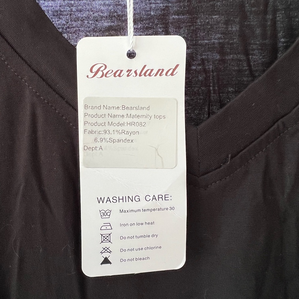 Bearsland XL black nursing tunic T shirt with flap for easy access, v neck. NWT - Picture 3 of 7
